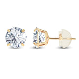 1.60 CTW Genuine Certified Moissanite Stud Earrings in Solid 14K White or Yellow Gold