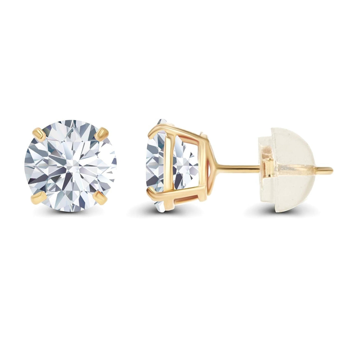 2.00 CTW Lab-Grown Diamond Stud Earrings – E Color VS Clarity in Solid 14K Gold (AGI Certified)