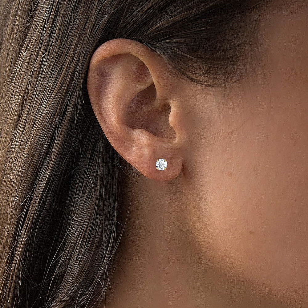 2.00 CTW Lab-Grown Diamond Stud Earrings – E Color VS Clarity in Solid 14K Gold (AGI Certified)