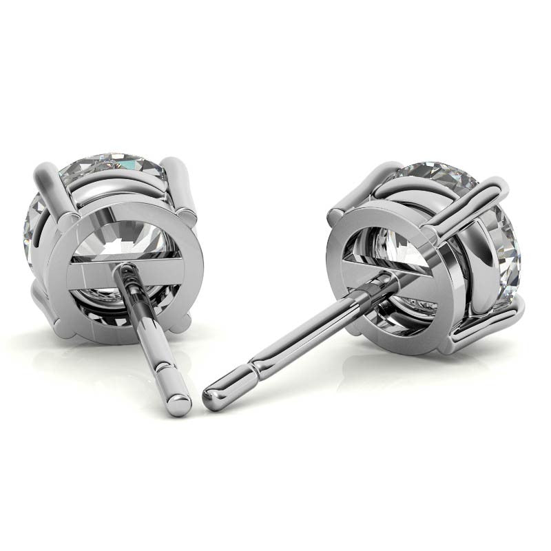 3.50 CTW Lab Grown Round Diamond Stud Earrings in 14k Gold – G/VS AGI Certified